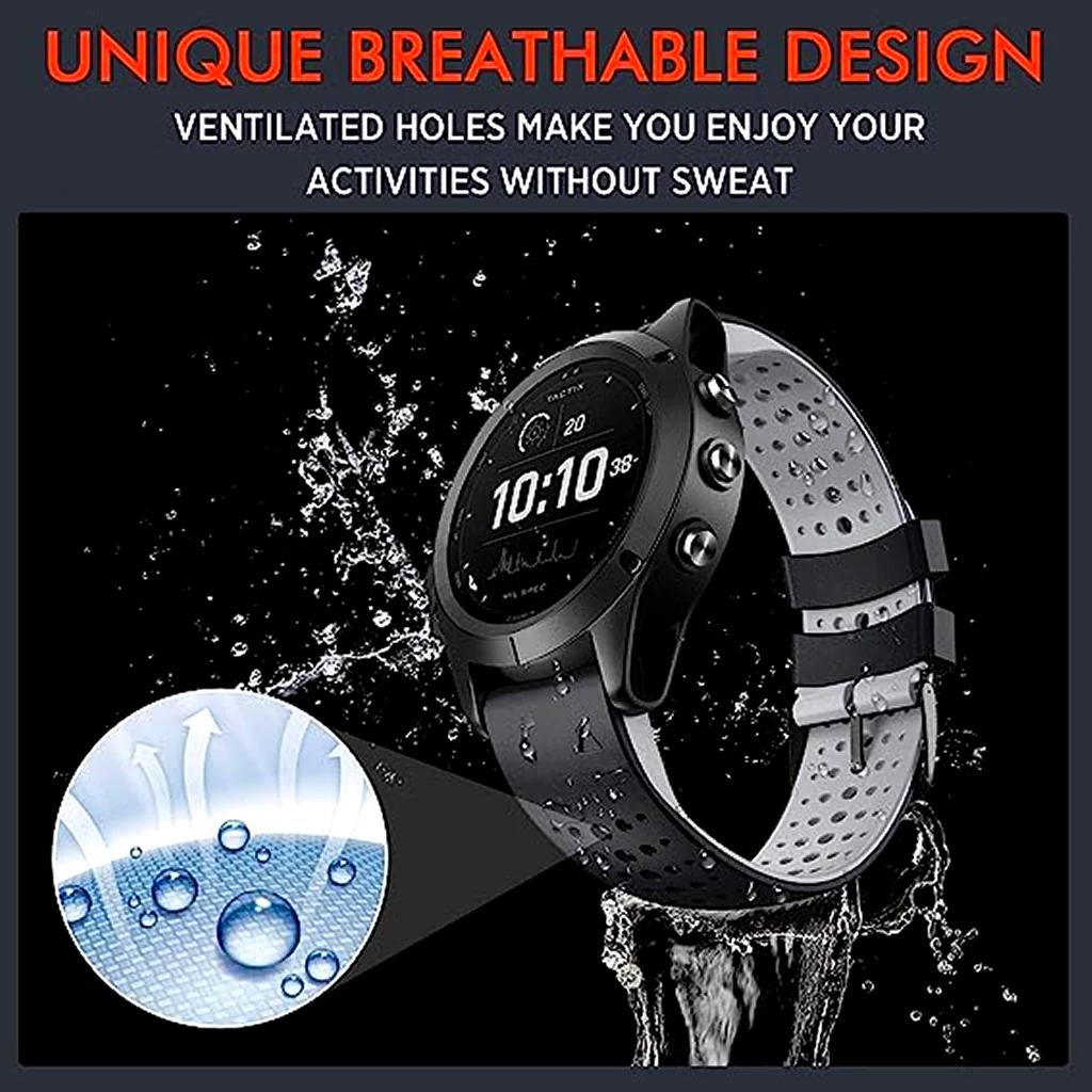 TECPHILE - 22mm Quickfit Garmin Silicon Watch Strap - Image 7