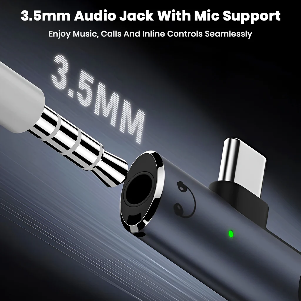 AUDIOCULAR – A14X 100W 2-In-1 Type C to Type-C/3.5mm Audio Adapter - Image 4