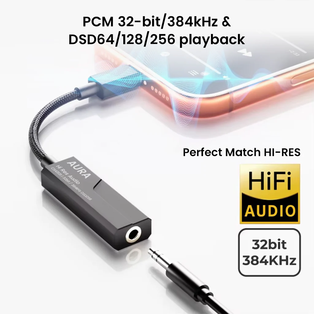 AUDIOCULAR - AURA Hi-Res Portable DAC & Amp with CS43131 DAC + SGM8262 AMP Chipset - Image 2