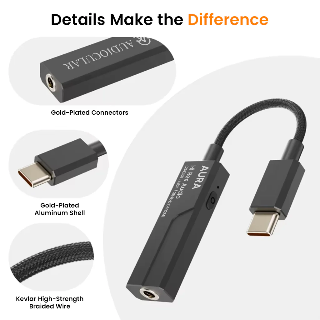 AUDIOCULAR - AURA Hi-Res Portable DAC & Amp with CS43131 DAC + SGM8262 AMP Chipset - Image 8