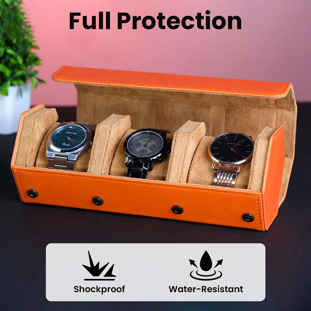 TECPHILE-  RESO Watch Box Holder Organizer Case with 3 Slot - Image 8