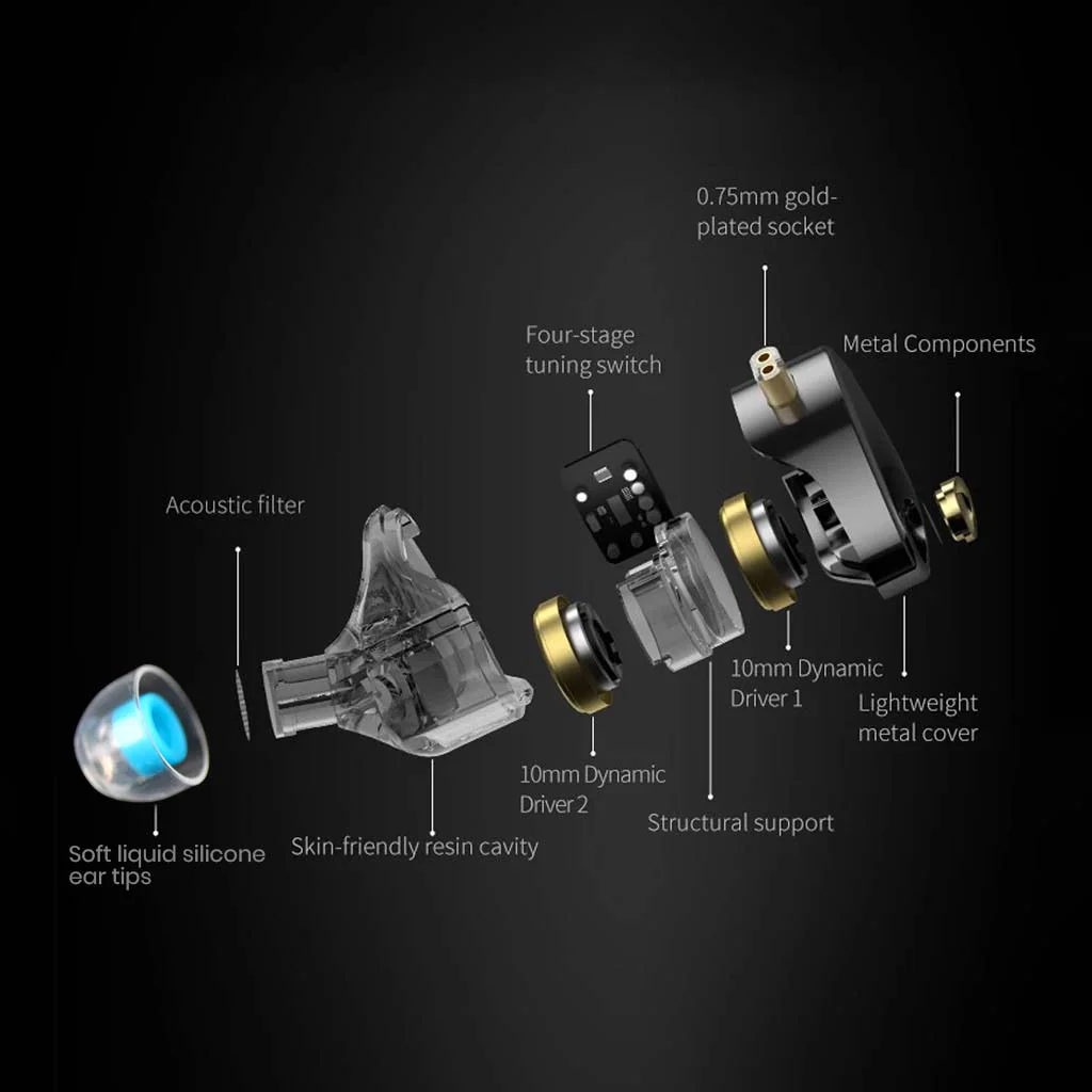 AUDIOCULAR x KZ Castor Pro x 10mm Dual Dynamic Driver IEM - Image 9