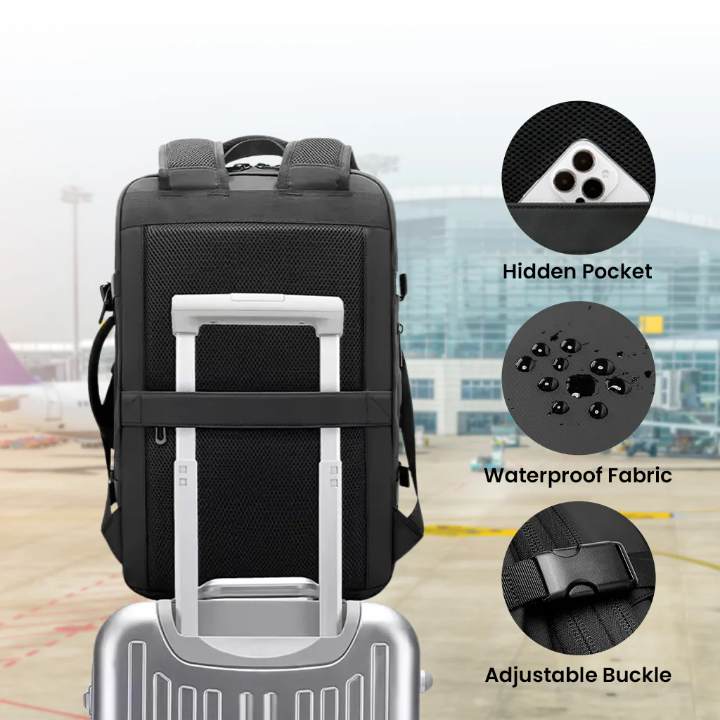 BANGE 3055 Laptop Backpack 40L Large Capacity Waterproof Travel Bag - Image 10