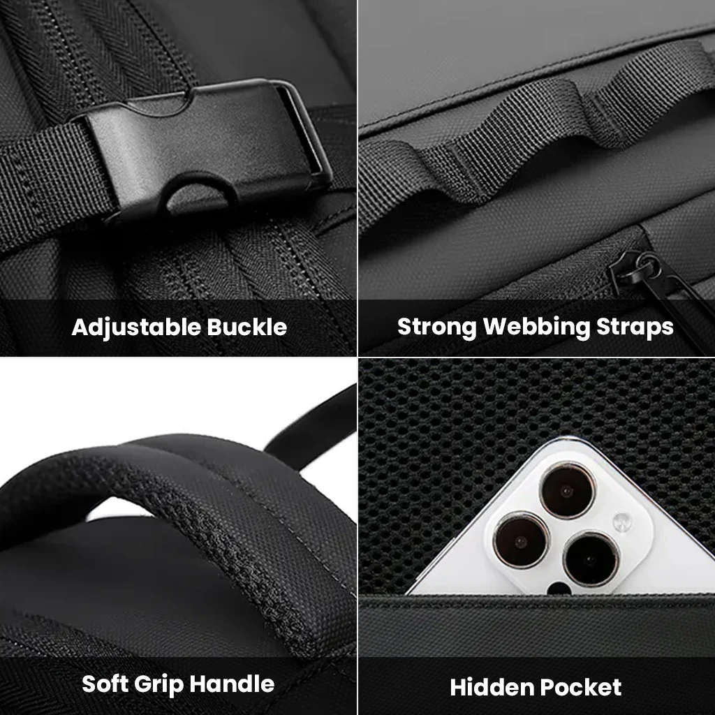 BANGE 3055 Laptop Backpack 40L Large Capacity Waterproof Travel Bag - Image 9