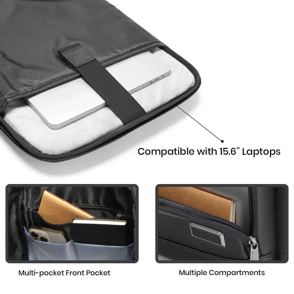 BANGE 6627 18L Genuine Leather Backpack Bag Fit for 15.6'' Laptop - Image 10