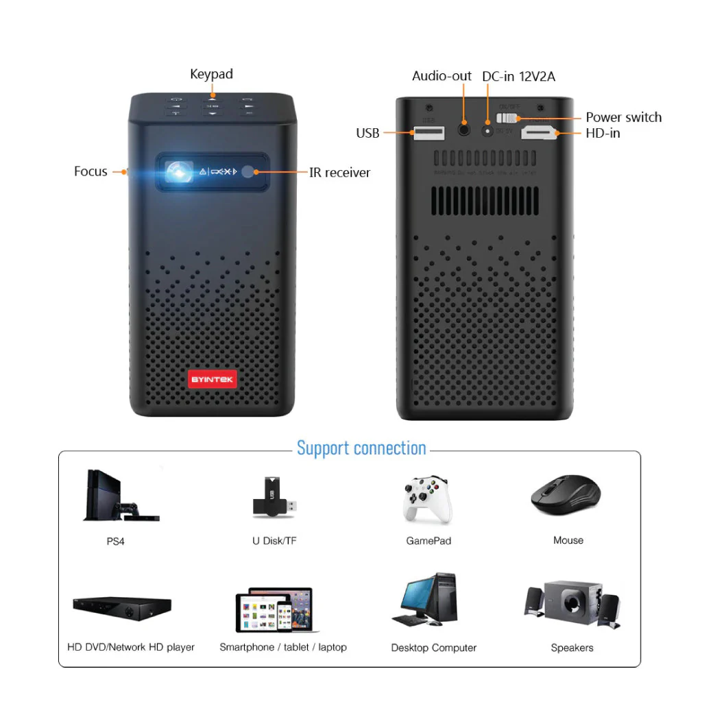 Byintek - P20 Portable Mini Projector - Image 19