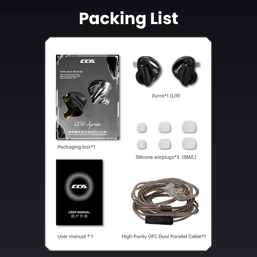 CCA - Xyraa Hybrid 10mm DD + 1 BA Driver Gaming IEM - Image 12