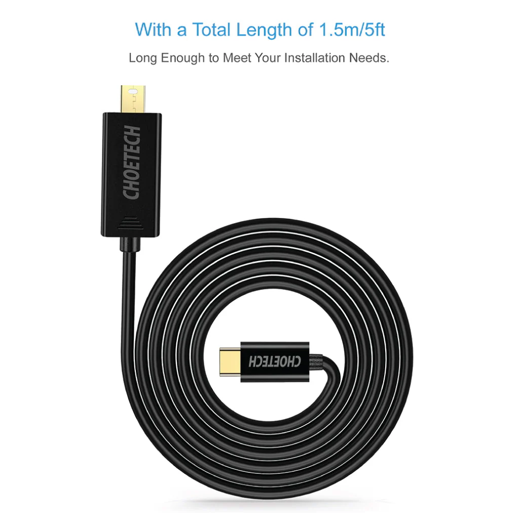 CHOETECH - XCM-1501 USB C to Mini DisplayPort Cable - Image 3