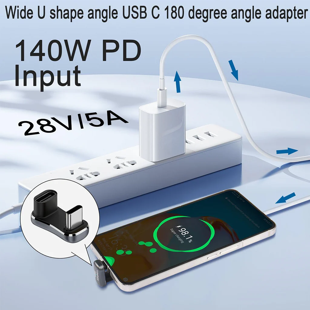 TECPHILE CA39, 140W U Shape Type C To Type C Adapter - Image 2