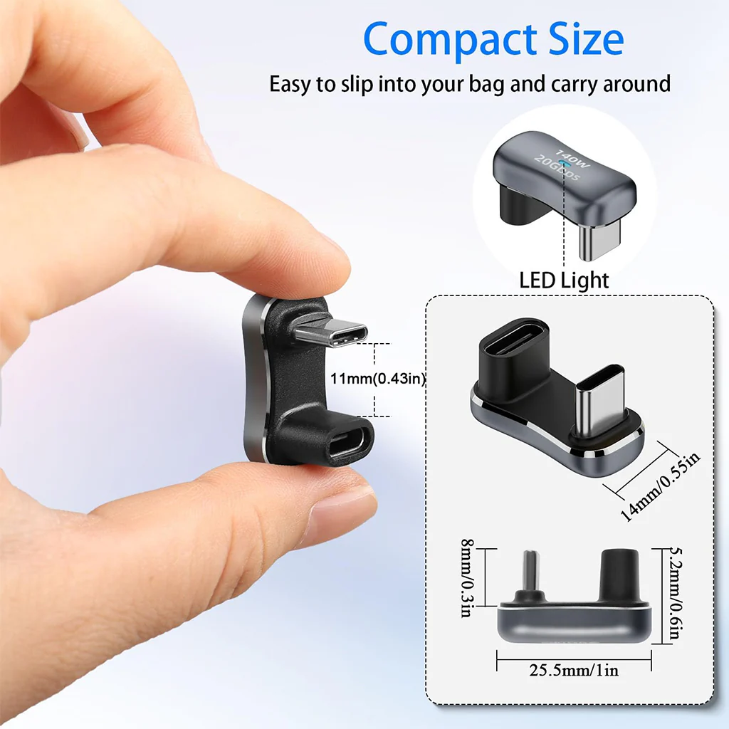TECPHILE CA39, 140W U Shape Type C To Type C Adapter - Image 6
