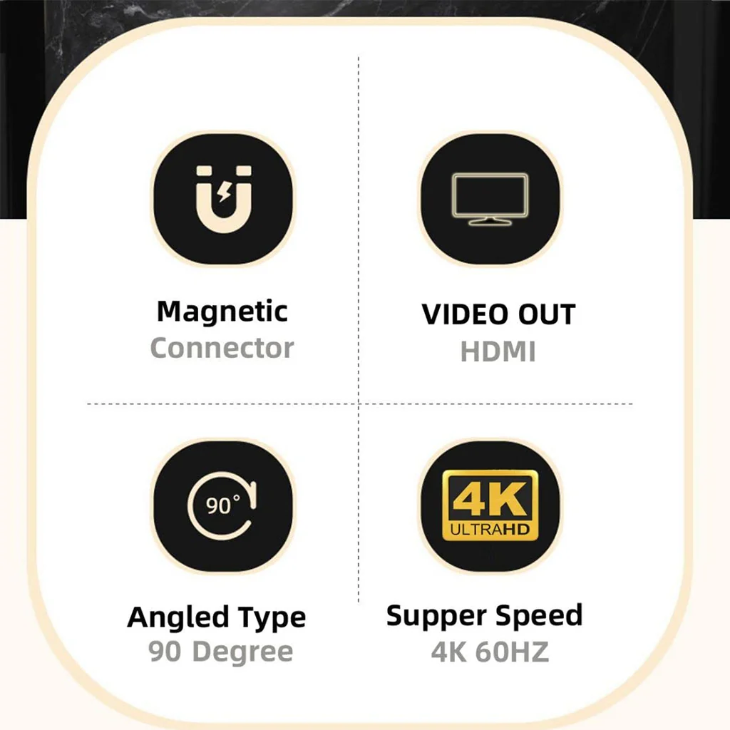 TECPHILE 4K FHD Magnetic Type C to HDMI Converter Adapter - Image 4
