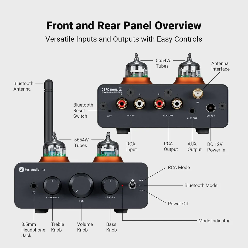 Fosi Audio P3 Tube Preamp Headphone Amplifier - Image 12