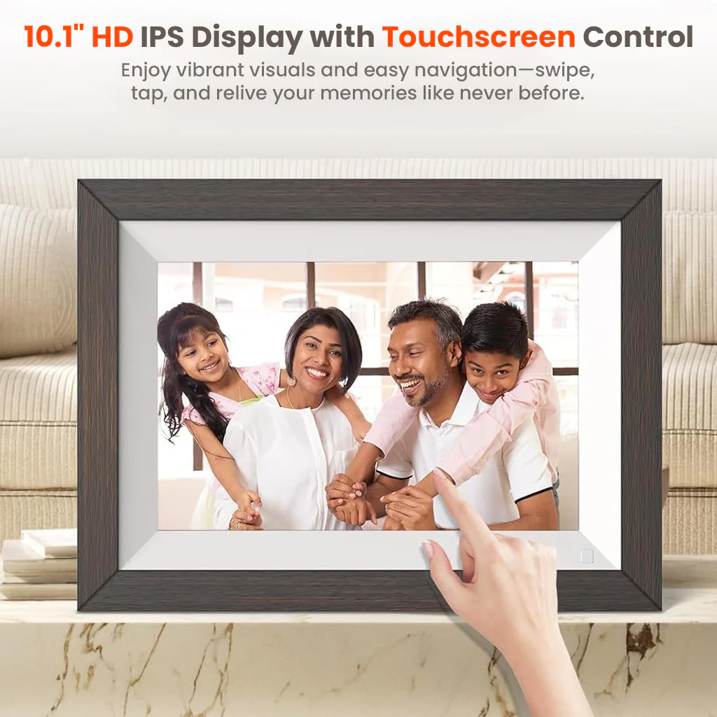 FRAMEO – 32GB 10.1” Wi-Fi Digital Photo Frame with HD Touch Screen & App Control - Image 9