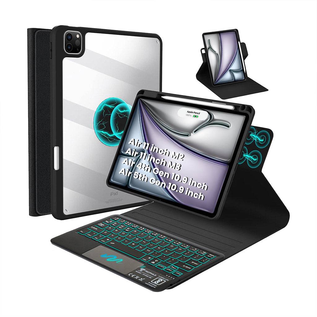HD109T Keyboard Case for iPad Air M2/M3 with Magnetically Detachable Cover