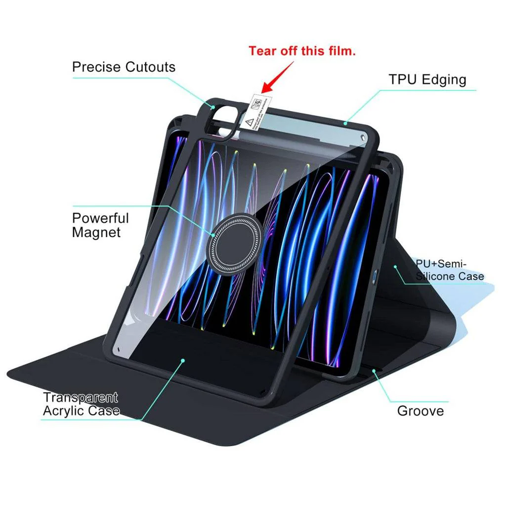 HD109T Keyboard Case for iPad Air M2/M3 with Magnetically Detachable Cover - Image 8