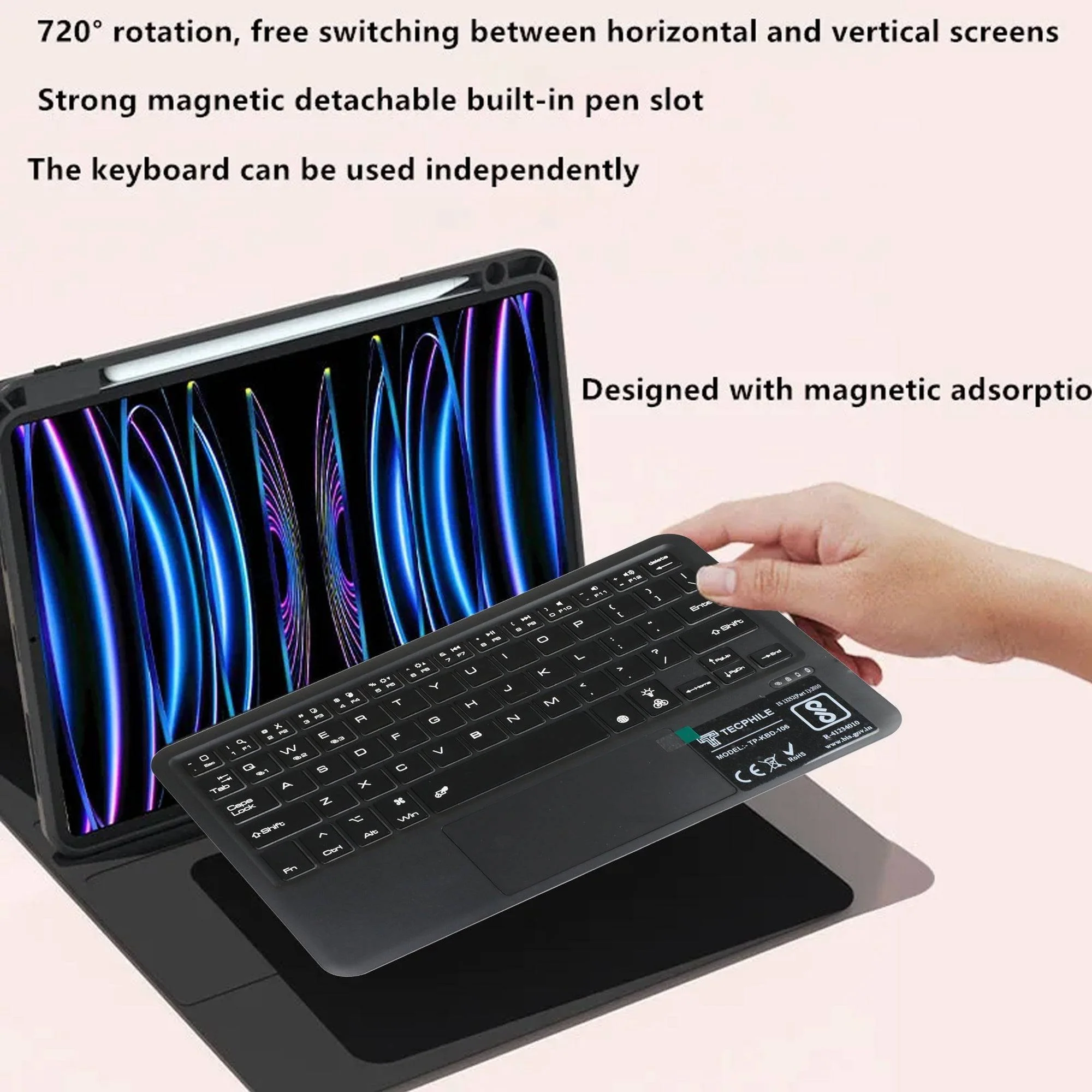 HDT-Pro11 Keyboard Case for iPad Pro 11 M4 2024 with Transparent Design - Image 5