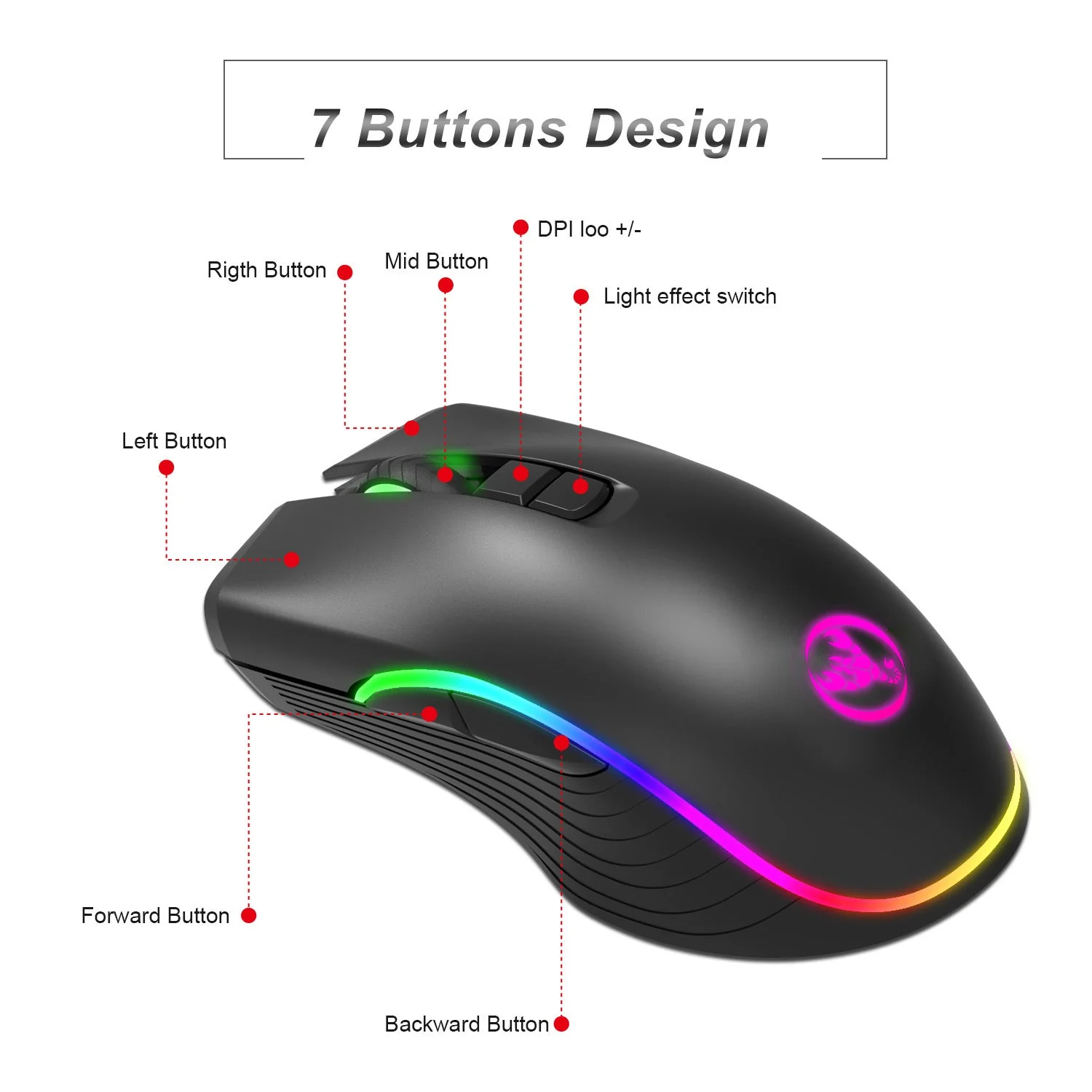 HXSJ - T26 Wireless Gaming Mouse - Image 3