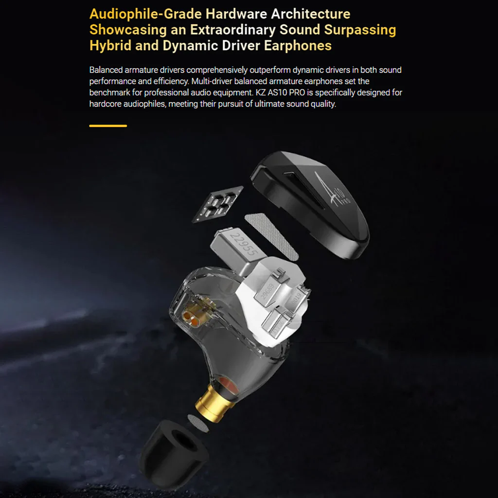 KZ AS10 PRO 5 BA Drivers IEM - Image 4