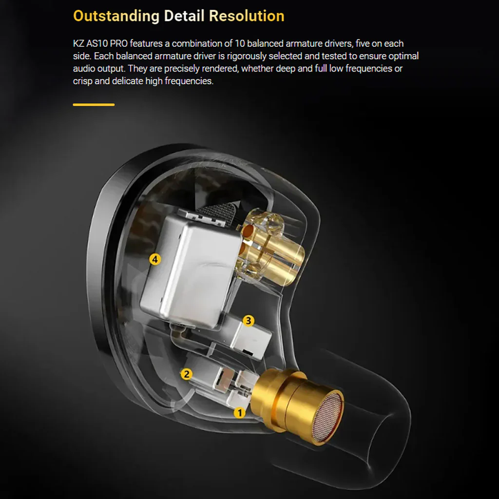 KZ AS10 PRO 5 BA Drivers IEM - Image 7