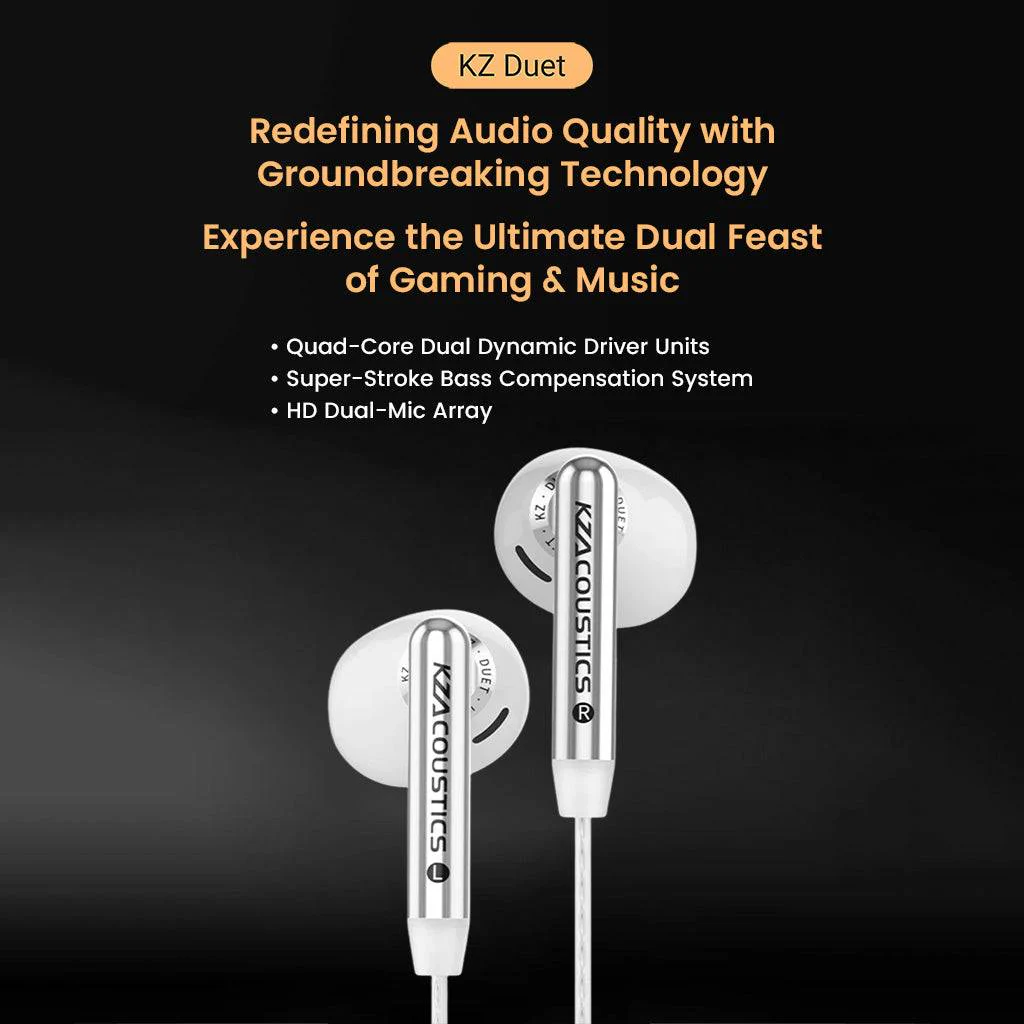 KZ- Duet Dual Dynamic Drivers Wired Earbuds - Image 2