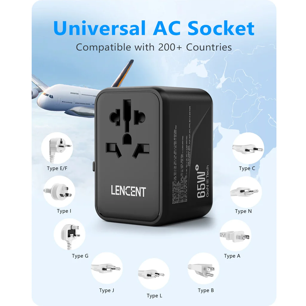 LENCENT GaN III 65W Universal Travel Adapter - Image 14