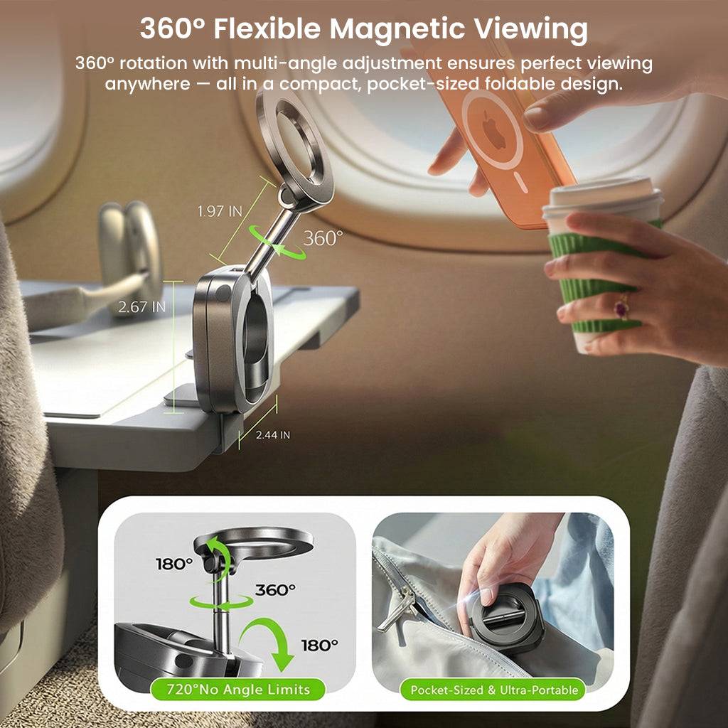 LISEN Magnetic Clamp Phone Stand 360° Rotatable Desk Mobile Holder - Image 5