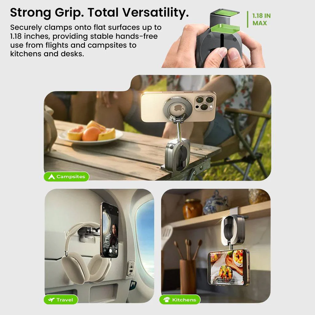 LISEN Magnetic Clamp Phone Stand 360° Rotatable Desk Mobile Holder - Image 6