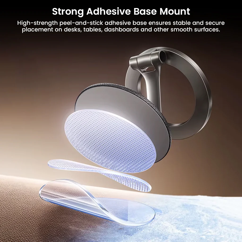 LISEN - Magnetic Phone Stand 360° Rotatable Desk Holder Strong Base Black - Image 5