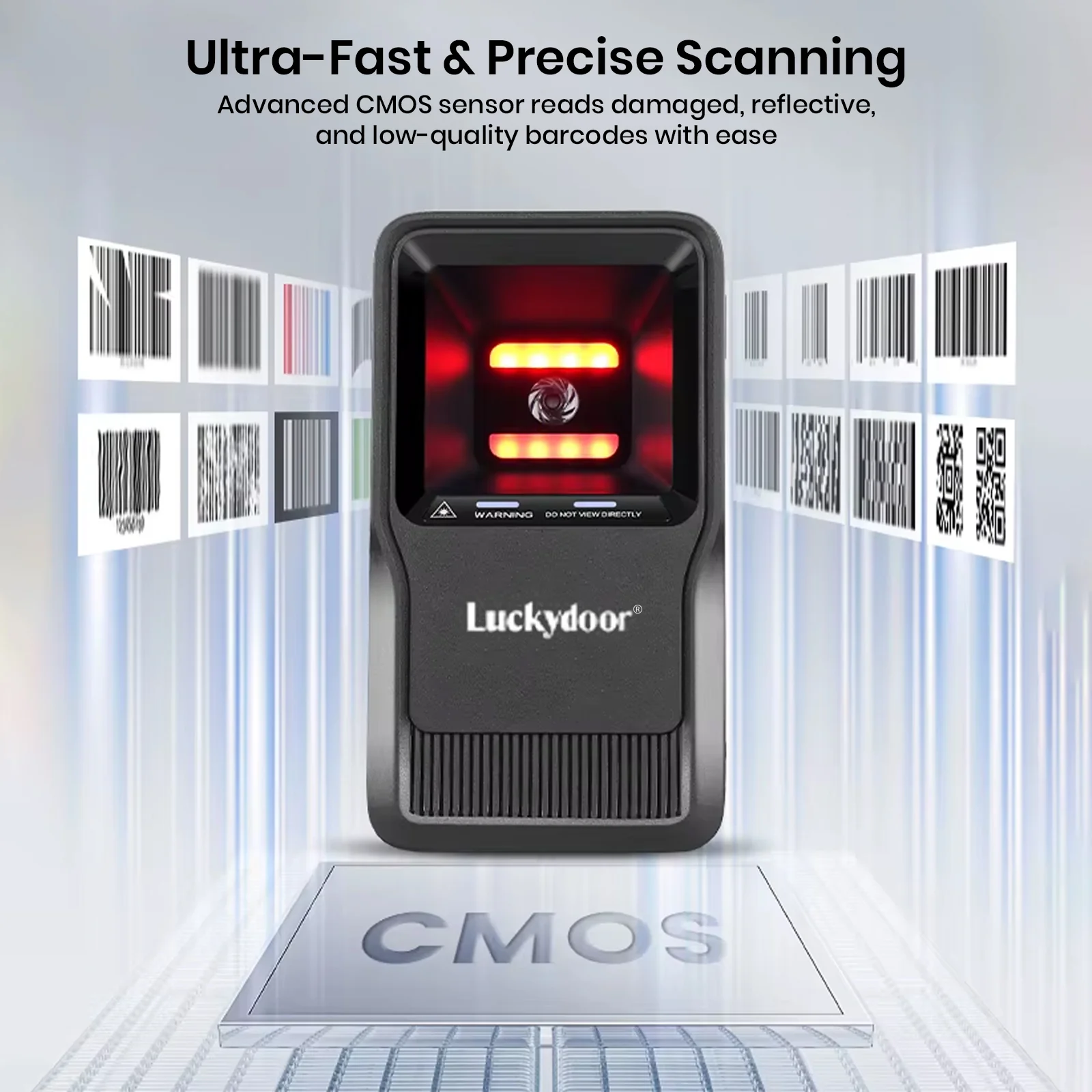 Luckydoor- 2D & 1D USB Wireless Small Square Omnidirectional Barcode Scanner - Image 7