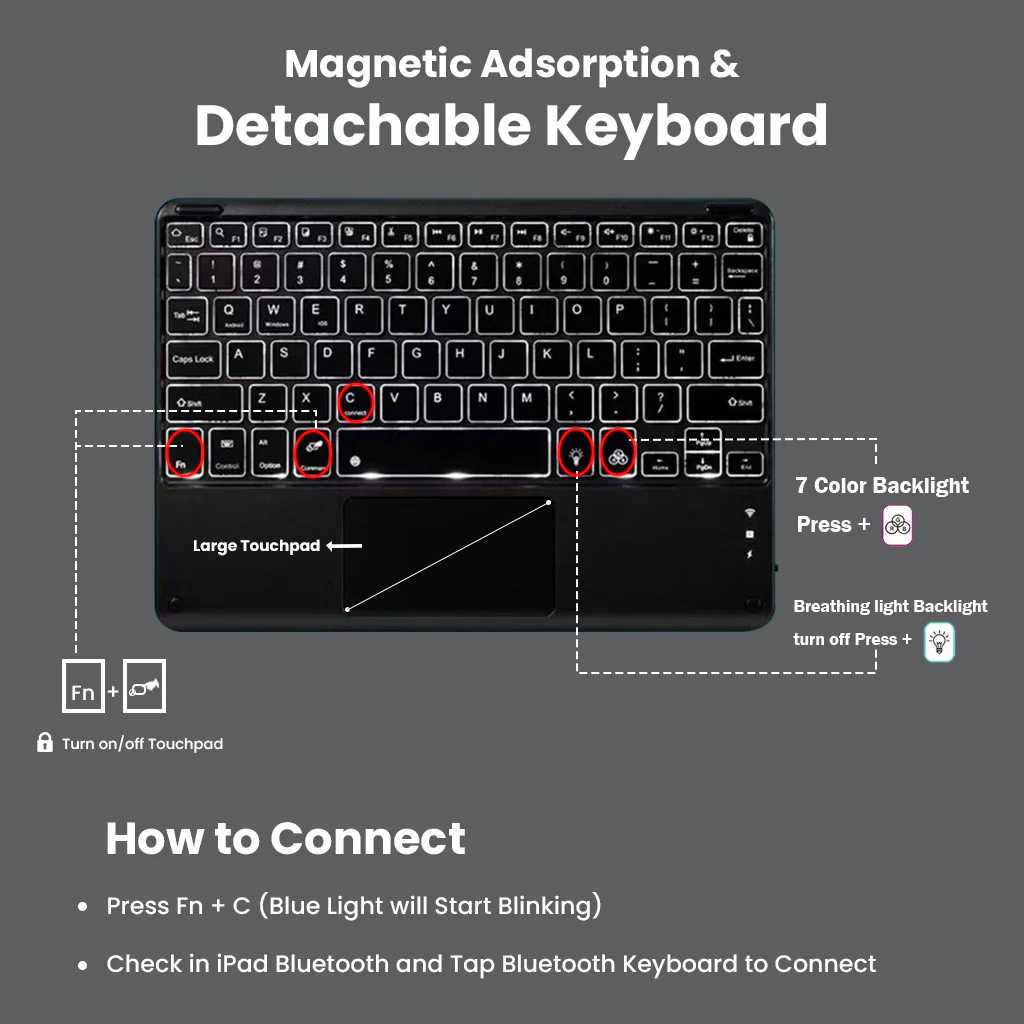 LX115T Keyboard Case for Lenovo Tab P11 (2nd Gen)/ P11 Pro/ Pad Pro 11.5 - Image 4
