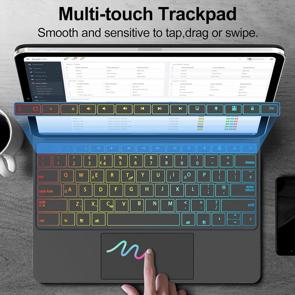 M11P-S9+ Keyboard Case for Samsung Galaxy Tab S10+ Plus/ S9 FE+/ S9 Plus 12.4 - Image 3