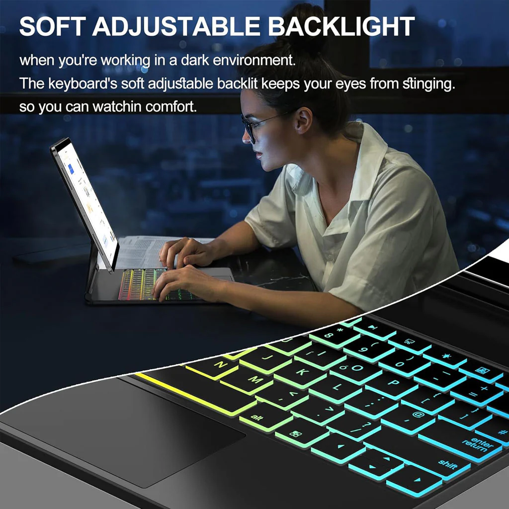 M11P-S9+ Keyboard Case for Samsung Galaxy Tab S10+ Plus/ S9 FE+/ S9 Plus 12.4 - Image 4