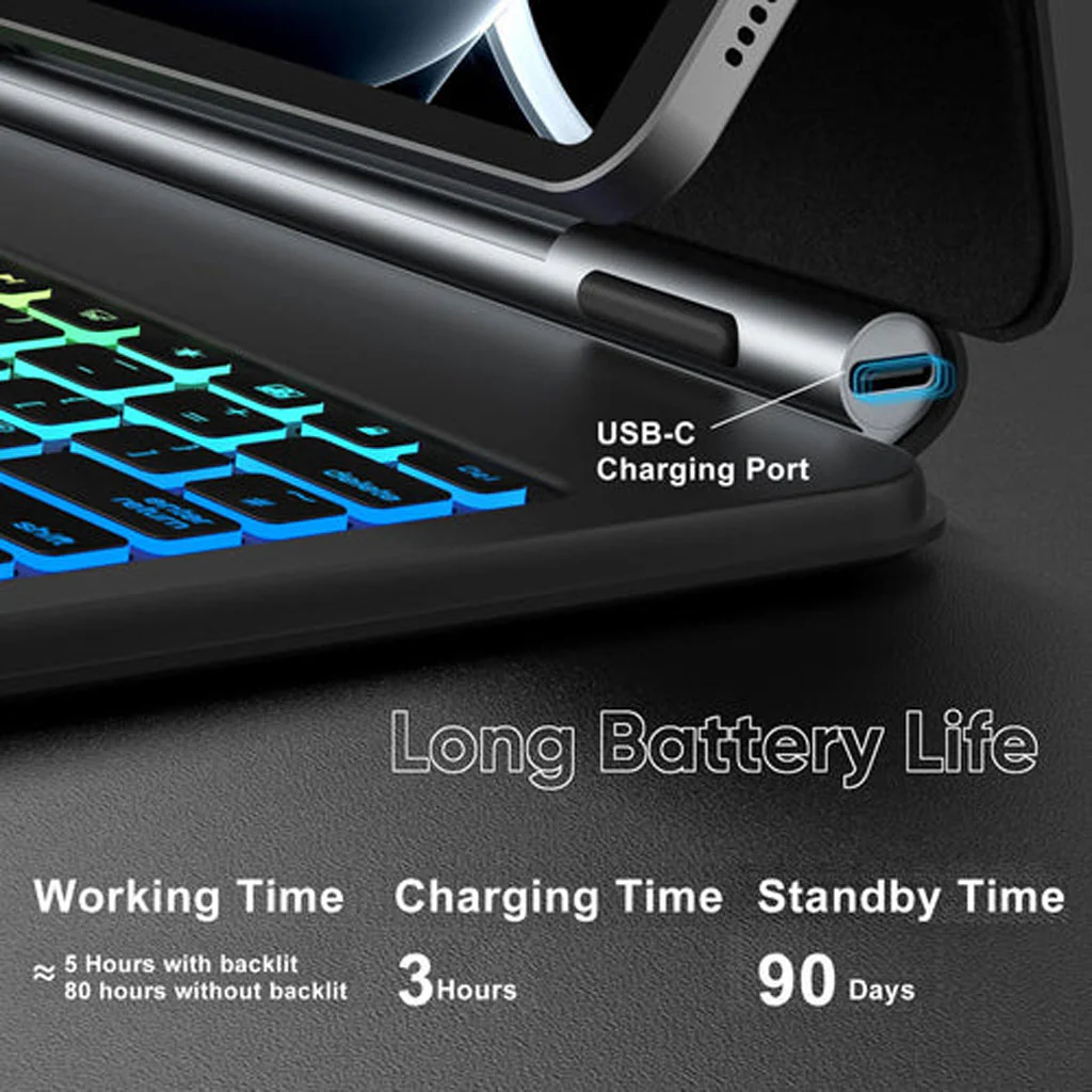 M11P-S9+ Keyboard Case for Samsung Galaxy Tab S10+ Plus/ S9 FE+/ S9 Plus 12.4 - Image 7