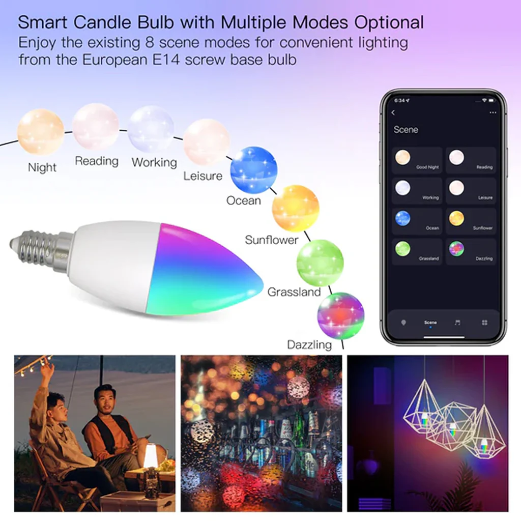 Moes - E14 6W WiFi Smart LED Light Bulb - Image 5