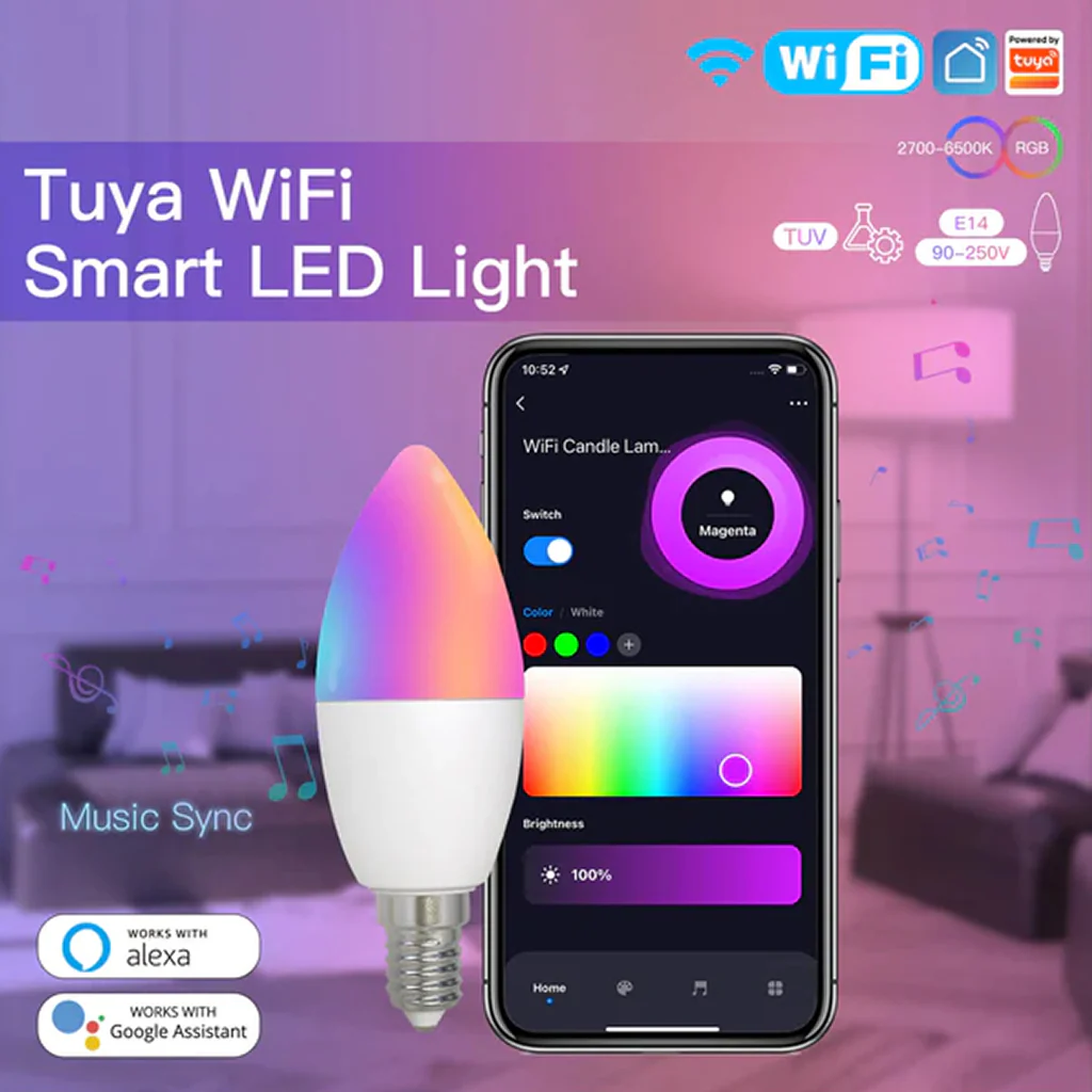 Moes - E14 6W WiFi Smart LED Light Bulb - Image 7