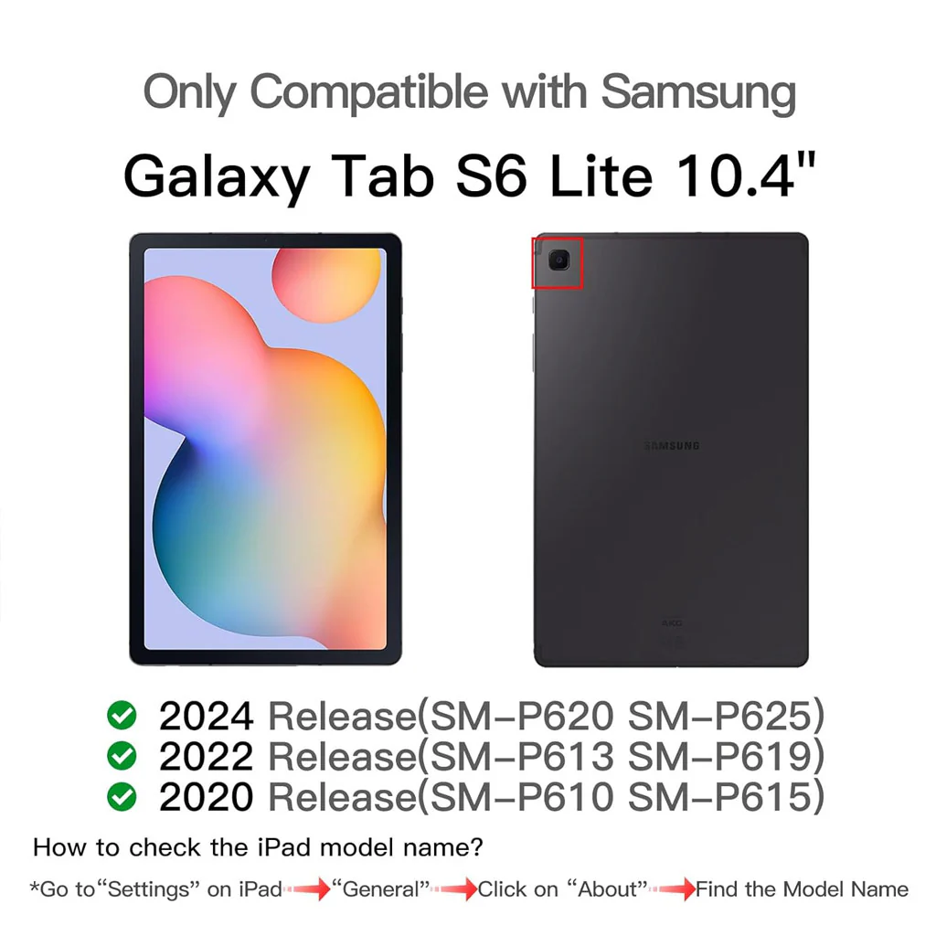 P610T Keyboard Case for Samsung Galaxy Tab S6 Lite 10.4 - Image 3
