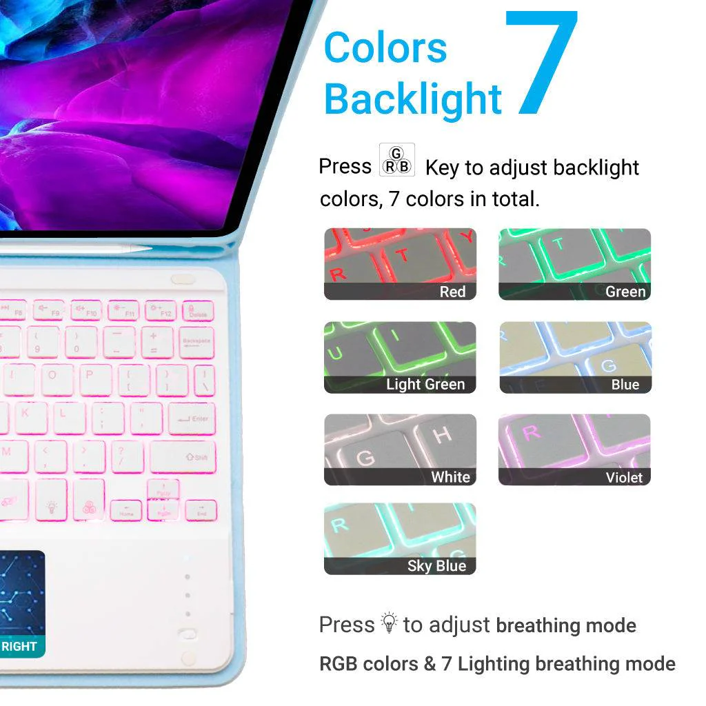 TECPHILE - PS11T Wireless Keyboard Case For iPad - Image 10