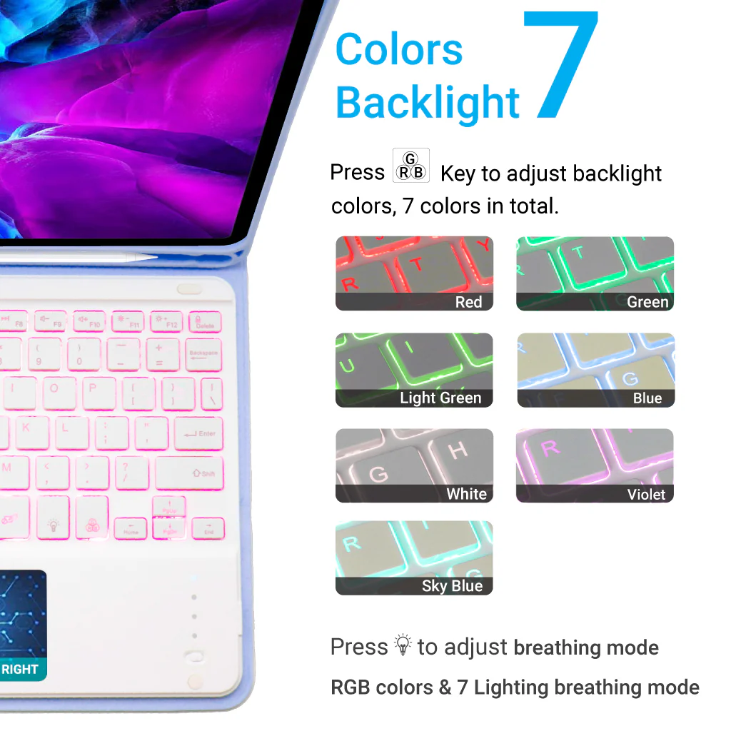 TECPHILE - PS11T Wireless Keyboard Case For iPad - Image 40
