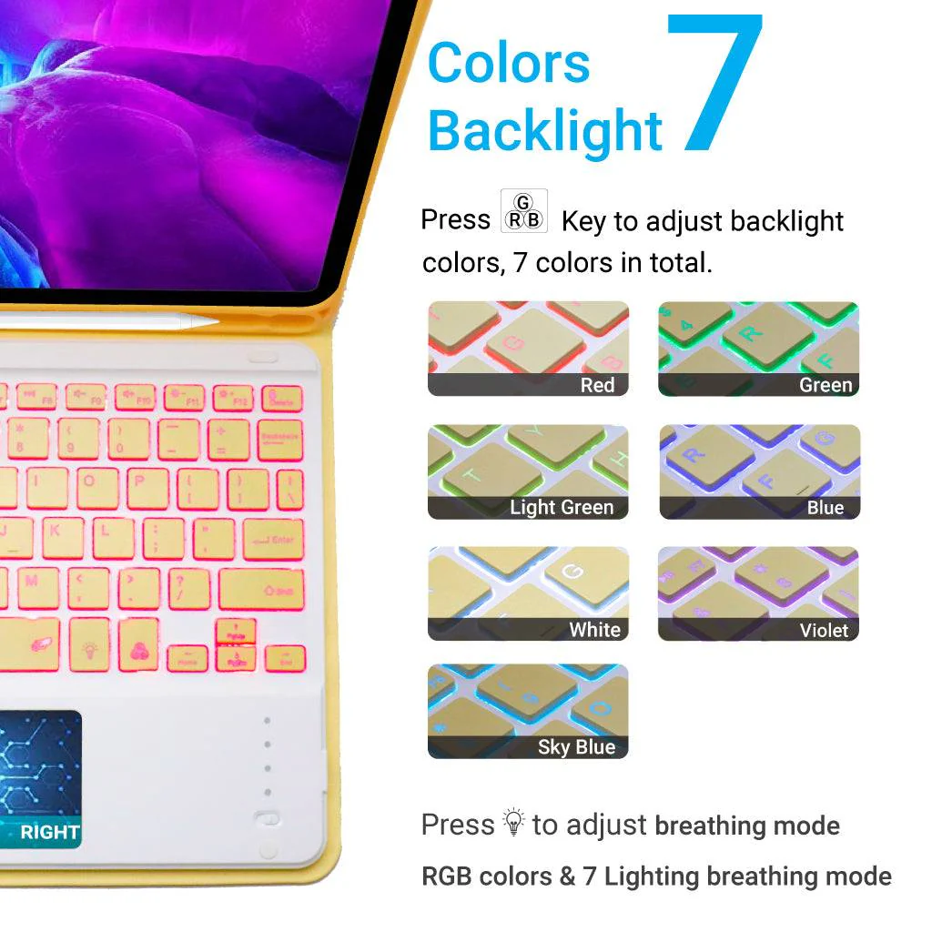 TECPHILE - PS11T Wireless Keyboard Case For iPad - Image 6