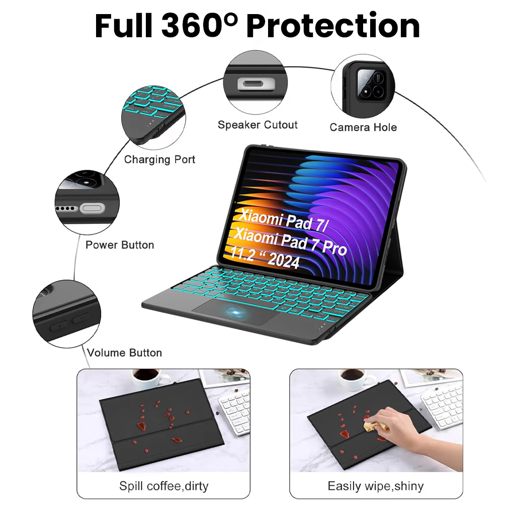 PST-M7112 Keyboard Case for Xiaomi Pad 7 / 7 Pro 11.2” - Image 3