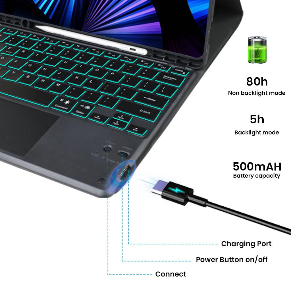 PST-X610 Keyboard Case for Samsung Galaxy Tab S9 Plus 12.4 inch/ S9 FE+ - Image 9