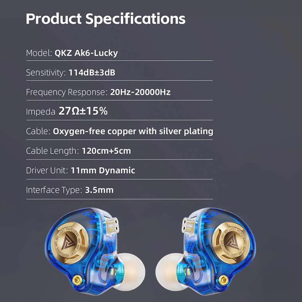 QKZ- AK6 Lucky IEM with 3 Custom Tuning Modes - Image 12