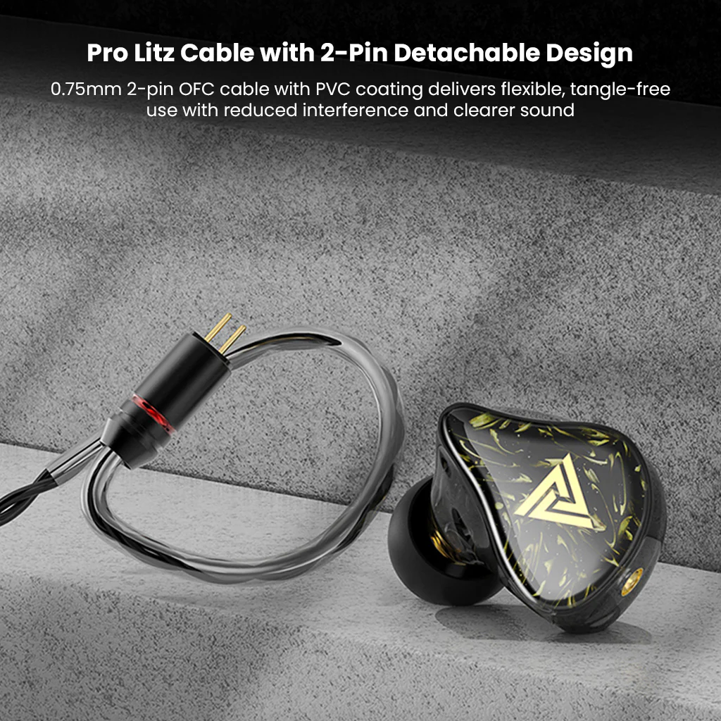 QKZ - Kaiser 10mm Dual Dynamic Driver HiFi In-Ear Monitor Earphones - Image 10