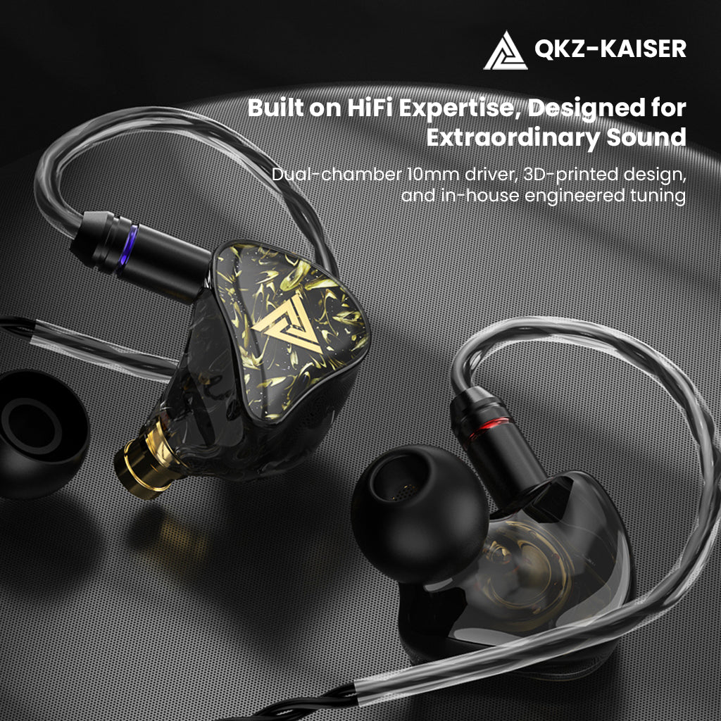 QKZ - Kaiser 10mm Dual Dynamic Driver HiFi In-Ear Monitor Earphones - Image 17