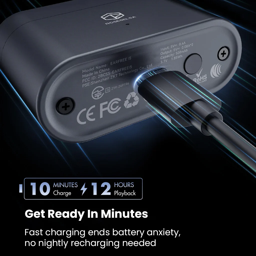 ROSESELSA EARFREE i5 ANC Wireless Earbuds with LDAC & Game Mode - Image 8