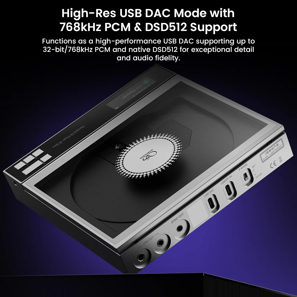SHANLING – EC Zero AKM Portable HiFi CD Player & Ripper - Image 4