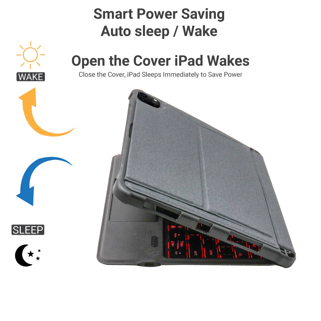 TECPHILE - T5207D - Wireless Keyboard Case for iPad - Image 6