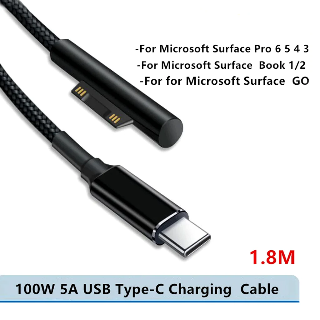 TECPHILE 100W Magnetic Fast USB C Charging PD Cable for Microsoft - Image 6