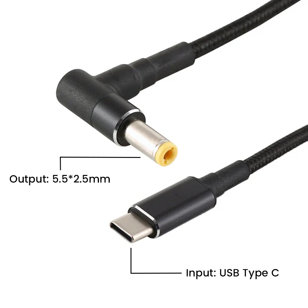 TECPHILE - 100W PD FAST Charging Type-C Cable for Asus/Toshiba/ Lenovo/Fujitsu Laptop - Image 2