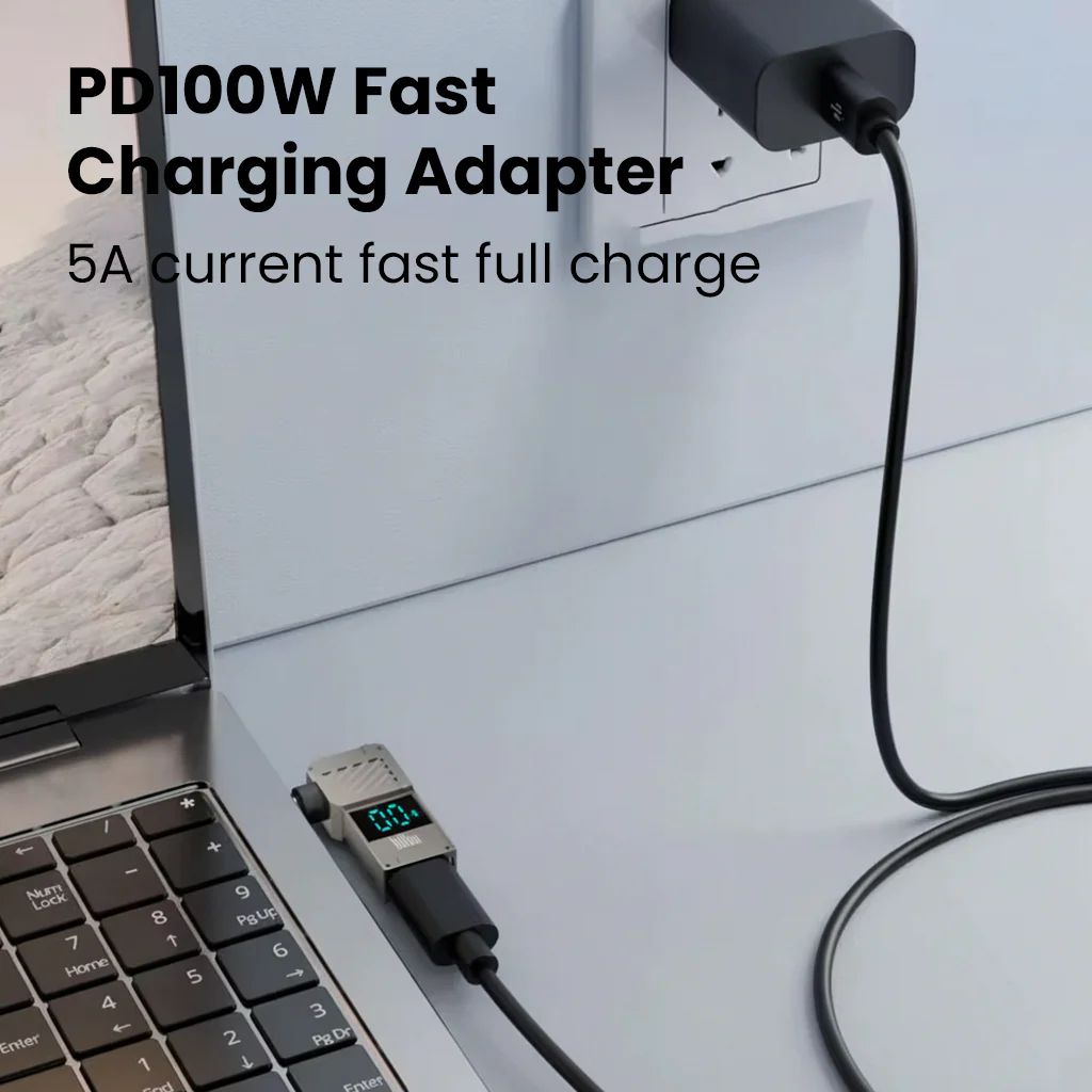 TECPHILE 100W PD USB C to DC Adapter with Digital Display for DELL Laptop - Image 16